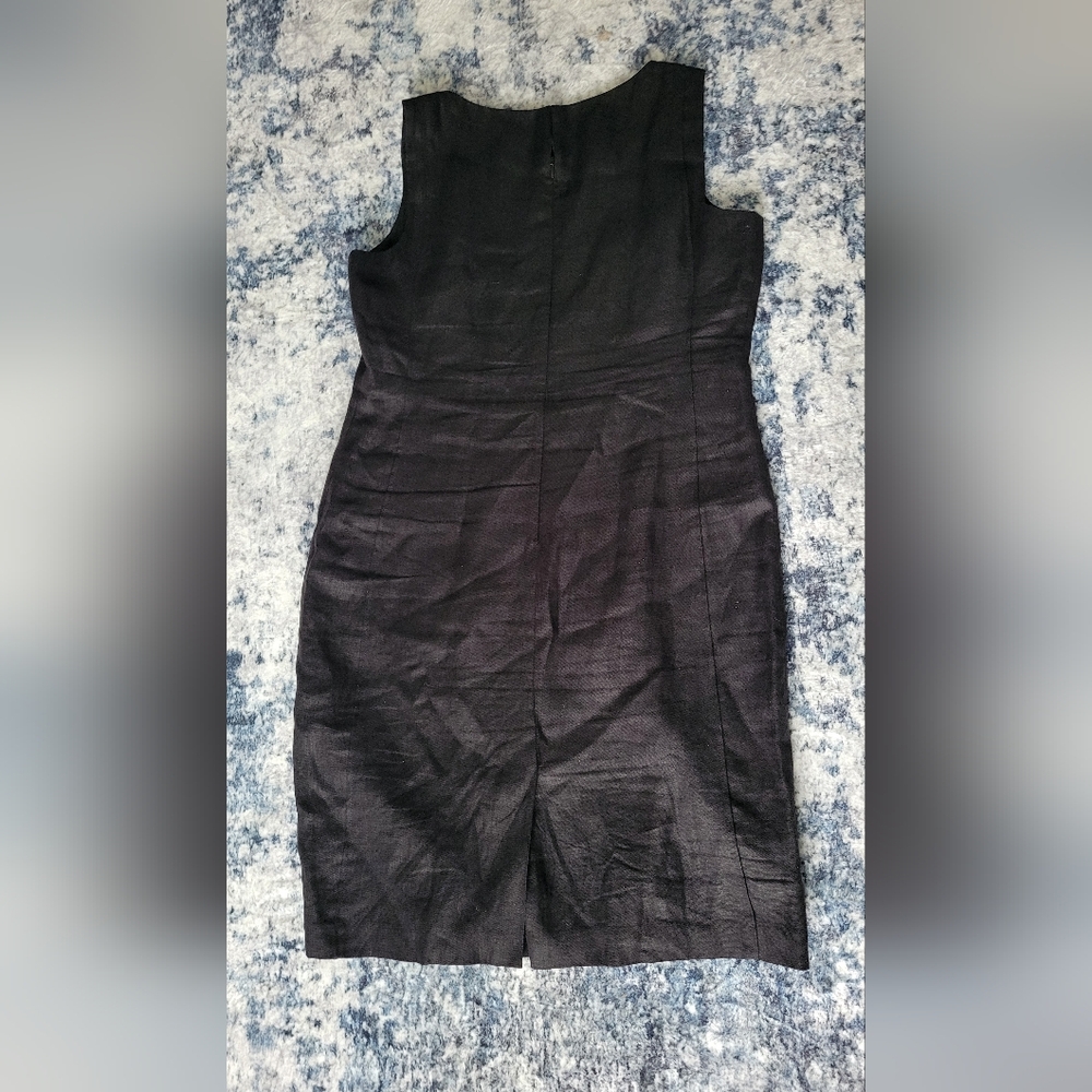 Talbots Classic Black Irish Linen Dress Womens Size 16